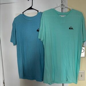 Quiksilver Men's Teal and Aqua Short Sleeve Tees